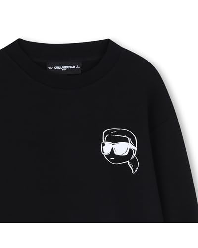 Sweatshirt Karl Lagerfeld Garçon pull noir col rond mode enfant - 3