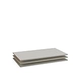 Rauch Möbel ZUBEHÖR, Einlegeböden, 3er-Set, für Drehtürenschränke von Rauch mit Einer Elementbreite von 93 cm, Farbe Texline Leinenoptik, Maße 90x12x45cm