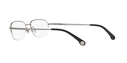 Brooks Brothers Men's Bb 487T Rectangular Prescription Eyewear Frames, Shiny Gunmetal Titanium/Demo Lens, 54 Mm #TOP4