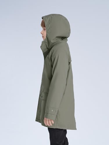 Image of maoo garden Girls Boys Rain Jacket Lightweight Waterproof Raincoat Hooded Lined Long Windbreaker