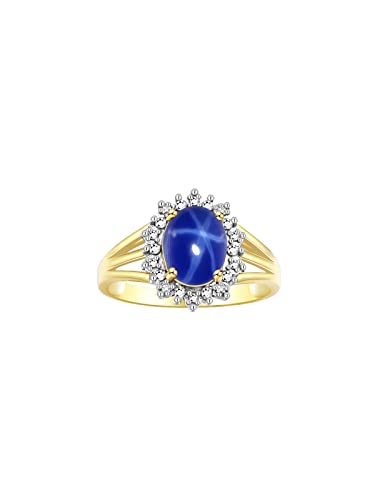 Image of Rylos Women's Yellow Gold Plated Silver Princess Diana Ring & Pendant Set. Gemstone & Diamonds, 9X7MM Birthstone. Matching Friendship Jewelry, Sizes 5-10.