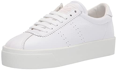 Superga womens 2854 - Club Full Comfort Leather Sneaker, Total White, 7.5 US