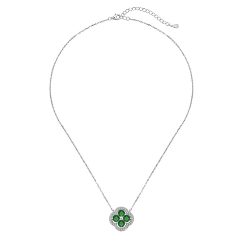 Collier trèfle à quatre feuilles d'une finition joaillerie fine en or blanc précieux