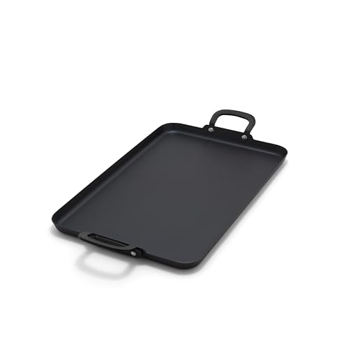 GreenPan x Bobby Flay 18' x 11' Carbon Steel Double Burner Pan, Pre-Seasoned Ready to Use, Induction Compatible, High Heat & Oven Safe Durable Cookware, Cast Iron Alternative