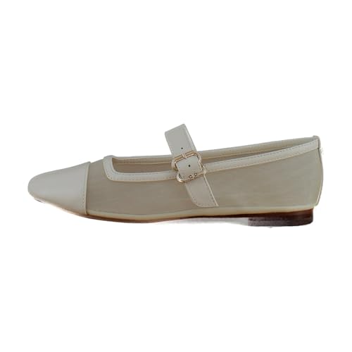 Sam Edelman Women's Miranda Mary Jane Flat, Modern Ivory, 10.52
