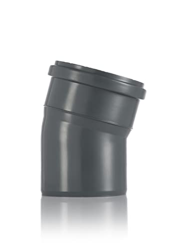 HYDROBIL codo 15° de PP, codo de plástico Ø 110 mm, espesor de pared 2,7 mm, para uso interior, para la evacuación de aguas residuales (baja y alta temperatura)
