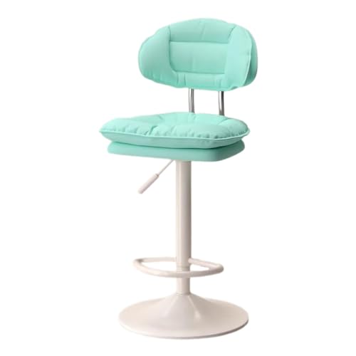 Taburete de bar giratorio, taburetes de mostrador, taburetes de cocina ajustables con reposapiés, taburetes de bar de cuero sintético, sillas de bar, taburete de mostrador giratorio de 360°(Groen)