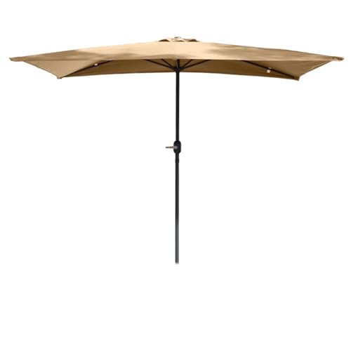 Sombrilla para piscina y jardín de 8x4ft con manivela ideal para terrazas