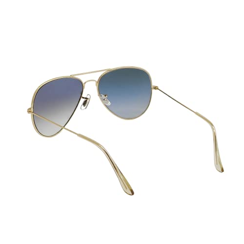 Image of Louis Kouros Armstoner Aviator Classic Trendy 3026 sunglasses | Mirror Lens | 400 UV Protected | For Men's Women's | Medium | 62mm Lens Width