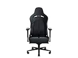 Razer Enki - Chaise de jeu avec support lombaire intégré, chaise de bureau (cuir synthétique multicouche, rembourrage en mousse, coussin pour la tête, hauteur réglable) Noir