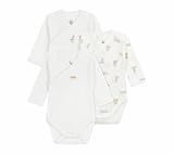 Petit Bateau Lot de bodies croisés manches longues en coton imprimé bébé