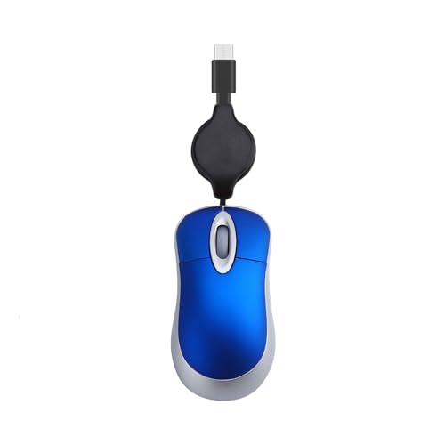 Souris filaire USB C rétractable pour enfants avec capteur précis de 1000 dpi