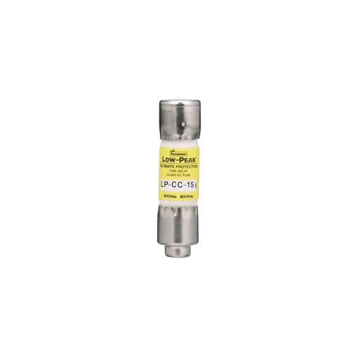Image of Bussmann LP-CC-15 15 Amp Low-Peak Time Delay Current Limiting Class CC Rejection Cartridge Fuse, 600V UL Listed
