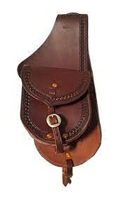 HUMAYL SADDLERY Horse Saddle Bag Western Cowhide Genuine Leather Equestrian Trail Tooling Carving Tooled Carved Pack Equipment Horse Saddle Bags Size: 10” L x 10” W x 3 ½” D inches, BAG124