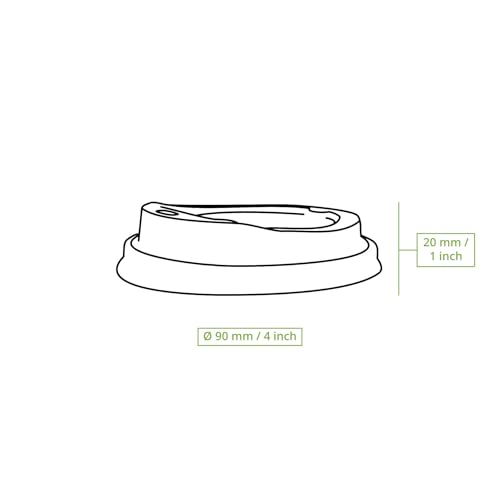 Couvercle gobelet café à emporter biodégradable compostable CPLA blanc 90mm pour paille
