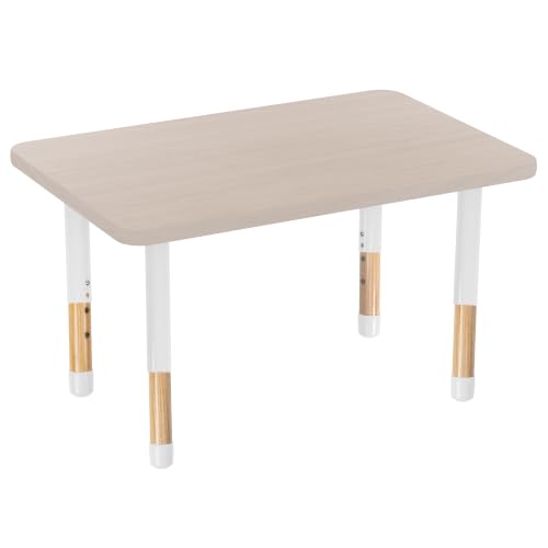 Image of 24 inch x 36 inch Rectangle Kids Classroom Table with Adjustable Chunky Wood Legs