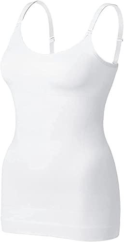 Image of SHAPERX Camisole for Women Adjustable Long Spaghetti Strap Tank Tops Lightweight Cami Undershirts Pack of 1 Plus Size