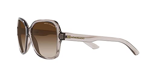 Armani Exchange Woman Sunglasses Shiny Black Frame, Gradient Grey Lenses, 57MM3