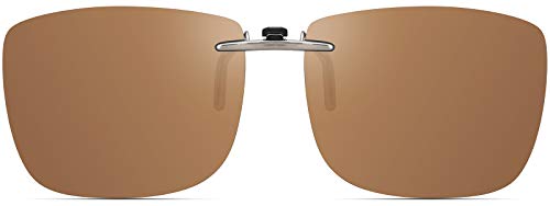 Image of Polarized Clip On Sunglasses Over Prescription Glasses Men Women Compact Fit Non-Flip Up