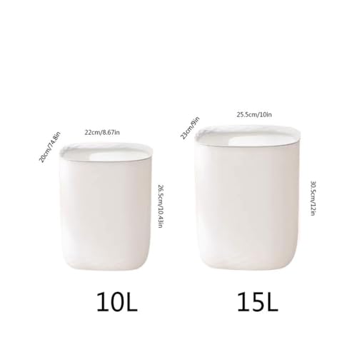 Caneca de basura blanca cilíndrica grande para hogar miniatura 2