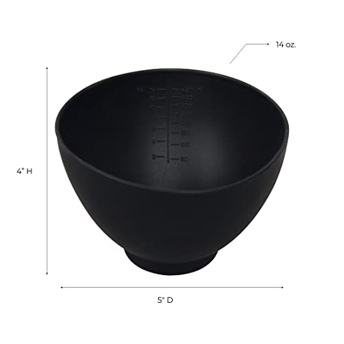 Forpro Silicone Mixing Bowl, Black, Flexible, Odorless, For Mixing Facials, Massage, Body & Other Products, 14 Oz #TOP1