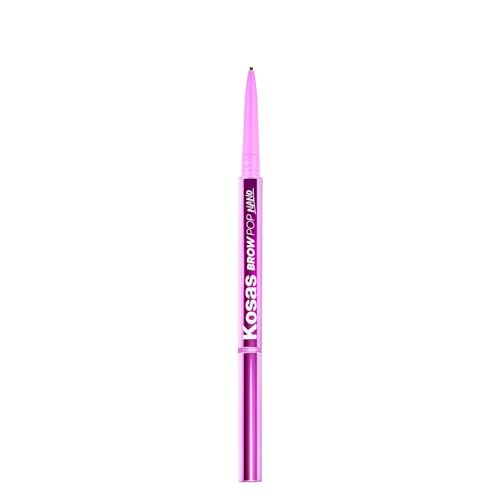 Kosas Brow Pop Nano - Ultra-Fine 1mm Brow Pencil Precision Tip - Natural-Looking Eyebrows with Finest Hairlike Stroke - All Day Wear, Hypoallergenic, Safe for Sensitive Skin - Dark Brown