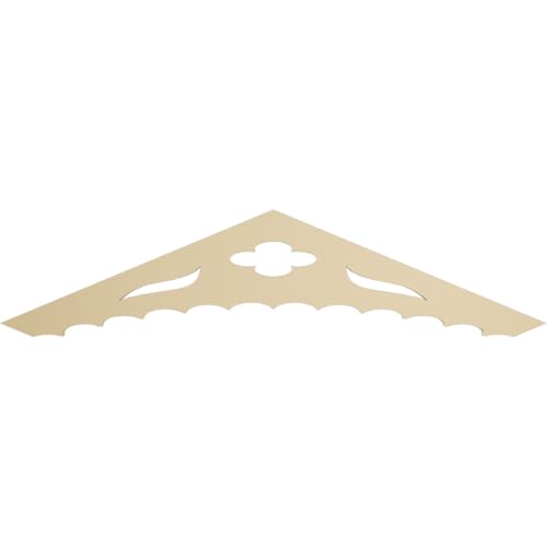 60"W x 12 1/2"H x 1 1/2"P (5/12) Pitch Wellington Signature Urethane Gable Pediment, Primed Tan