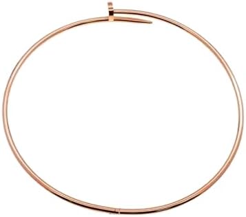 El Regalo Luxury Stainless Steel Nail Choker Necklace- Glosssy Gold Celebrity Fame Stainless Steel Anti Tarnish Nail Openable Hasli Choker Necklace For Women