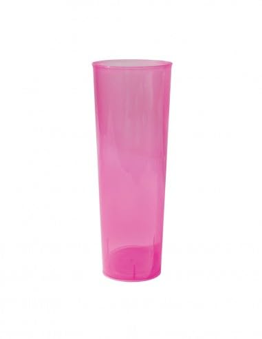 500 Unidades - Vaso Tubo PLÁSTICO (PP) 300ml. IRROMPIBLE Rosa - EMBOLSADO 10UDS - Precio Unidad 0,098€