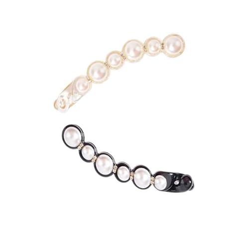 Pince à cheveux banane avec perles barrette cristal antidérapante pour femme cheveux épais