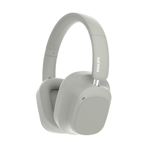Image of PHILIPS TAH6550 Bluetooth Wireless Over-Ear Headphones with 3 Mics, 60 Hours Battery Life, 40mm Drivers, Bluetooth 5.3, Dual Pairing, USB-C Charging, AUX Connectivity, Silk Beige