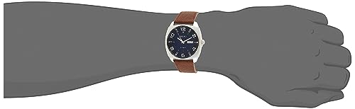 Seiko SNKN37 Men's Stainless Steel Brown Leather Band Blue Dial Smart Watch