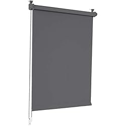 Estor 80 Cm Sonello Estor Opaco sin perforación 80cm x 210cm Gris, Persiana Enrollable Blackout para Puertas y Ventanas con Cadena, Persianas Enrollable para fijación sin taladrar con Clip, protección Visual