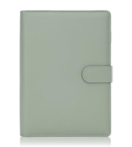 CRHOEIQ Ringbuch A5 Nachfüllbar 6 Loch A5 Binder Notizbuch (Innenpapier Nicht Enthalten) Budget Binder Organizer Für Büro Schule und Reisearbeit(Grün)