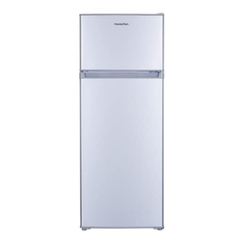 PremierTech Frigorifero, Con Congelatore, Doppia Porta, 206 litri, Classe E, Libera Installazione, Porte Reversibili, Grigio, PT206FS