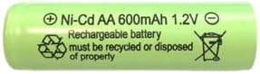 Miniatura 2 de AA tamaño NiCd AA 600mAh 1.2V baterías recargables para lámpara solar luz solar (12-PCS 600mAh verde)