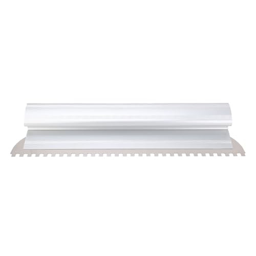 Paleta Dentada Cuadrada 2 / 5x2 / 5in, Llana Albañil Pequeña de Aleación de Aluminio y Acero Inoxidable para Enlosar, 400mm - Distribución Uniforme, Diseño con Bafles, Ideal para (24 pulgadas)
