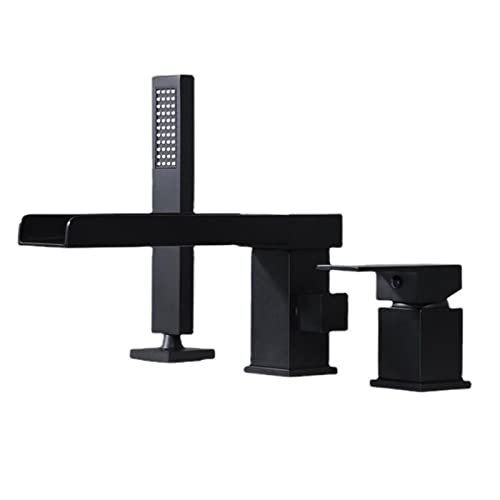 Robinet de lavabo à 3 trous avec mitigeur cascade noir pour rénovation