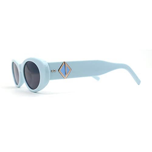 SA106 Mod Womens Narrow Oval Thick Plastic Fashion Sunglasses3