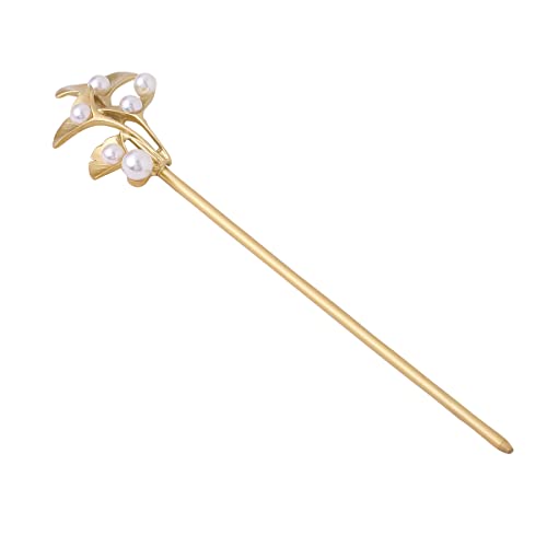 Image of Yellow Juda Bun Hair Stick & Pins - Women & Girls Hair Accessory Gift