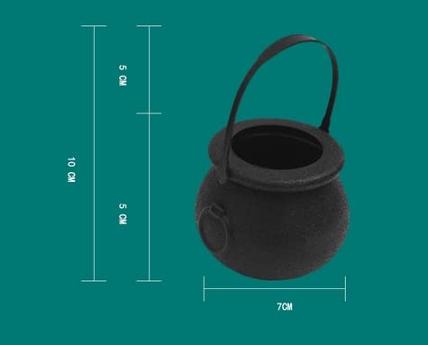Lot De 12 Mini Chaudrons En Plastique Noir - 5x7cm, Sans Trou - Pour Bonbons Halloween, Décoration