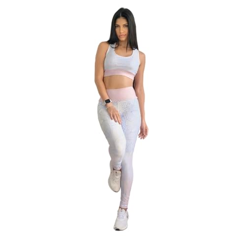 Conjunto Fitness 2 Pçs. Roupa Academia, Legging + Top, Transparência ZERO...… (Modelo 1, M)