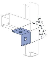Genuine Unistrut P1026-Eg 2 Hole 90 Degree Angle Connector For All 1-5/8 Channel, Silver, 2" x 1-7/8" Legs - Image 5