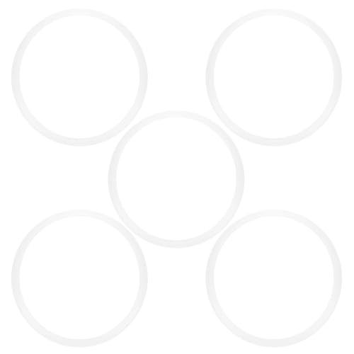 Aramox Pressure Cooker Sealing Ring, Food Grade Silicone Pressure Cooker Gaskets 5 Pack Clear Replacement O Ring for Stainless Steel, Easy Clean for Home Cooking (20cm inner diameter (common to miniatura 6
