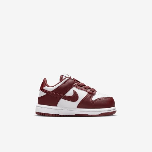 Nike Dunk Low Baby/Toddler Shoes (FB9107-115, White/Gym Red/Redwood)3