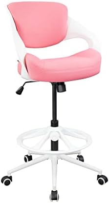 Tall Office Chair, Drafting Chair, Desk Chair and Ergonomic Computer Chair - Waist Support Function for Office&Home-Pink