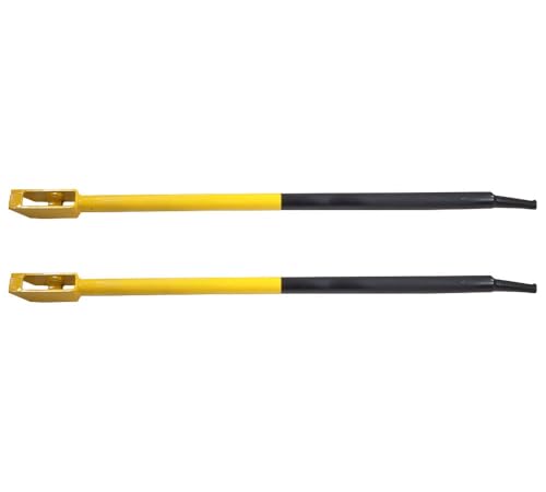 Image of Mytee Products 2 Pack 40 inch Combination Winch Bar for Flatbed Trailer - Black & Yellow Powder Coated Carbon-Steel Combo Winch Bar with Non-Slip Handle & Square Head for Chain Lever Binders