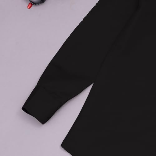Image of Vikita Enterprise Kid Boy's Cotton Solid Shirt with Spread Collar Neck Full Sleeves Button Closure Curved Length and One Pocket | Shirt For Kids Boys