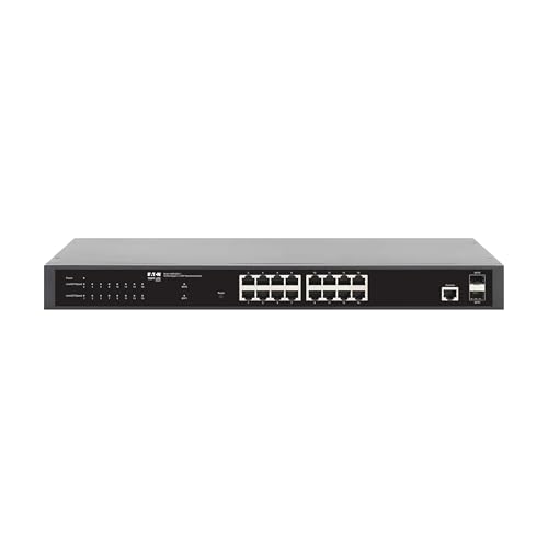 Image of Eaton Tripp Lite Series 16‑Port Gigabit Managed Switch with 2 SFP Ports, Easy Smart Web‑Managed Layer 2 Network Ethernet Splitter, 1 Gbps, 1U Rack Mount or Desktop, 3‑Year Warranty (NGS16C2-1)