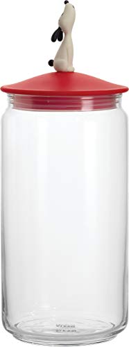 Alessi | Lulàjar AMMI21 R - Design Jar for Dog Food in Glass with Lid in Thermoplastic Resin, Red